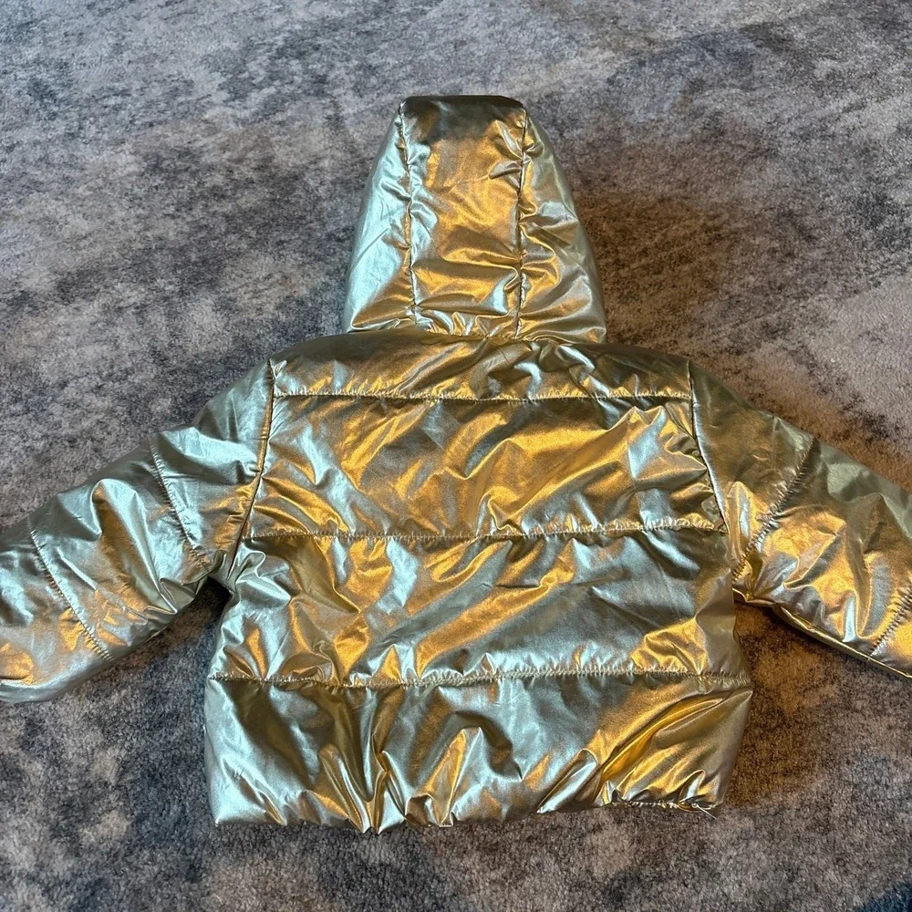 Bluey Girls 12 Month Girls Puffer Jacket Coat Gold Warm Hooded NEW